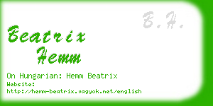 beatrix hemm business card